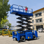 Elevador de tijera diésel para terrenos difíciles de 12–18 m miniatura 4