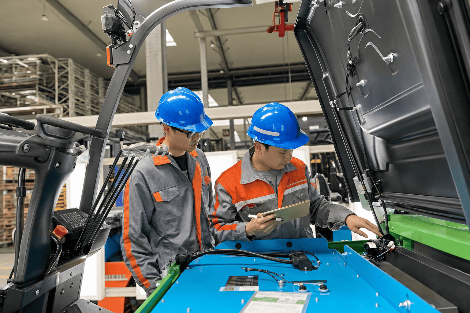 Anxing team reviewing machinery application requirements