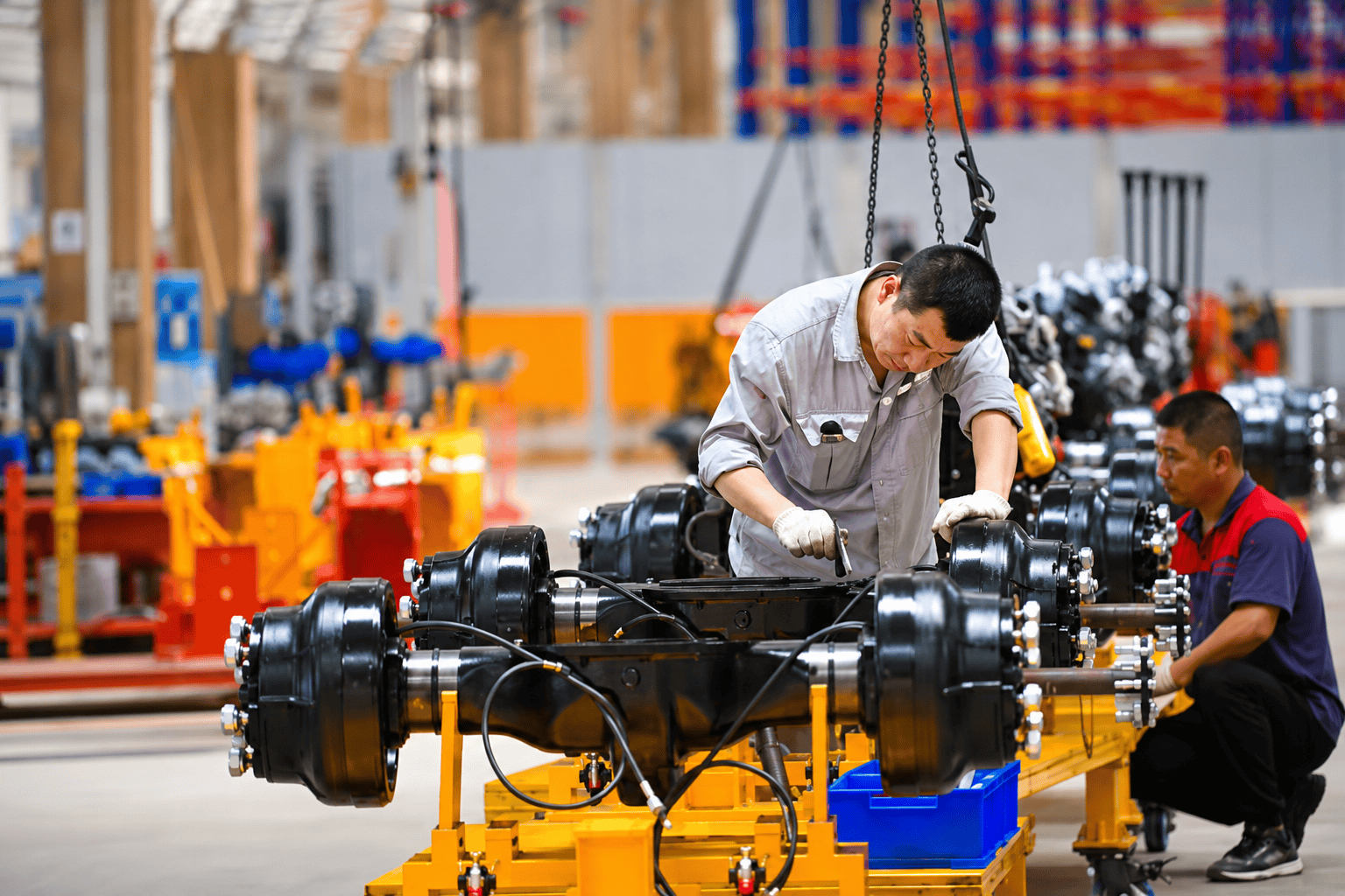 Machinery configuration and order details being checked