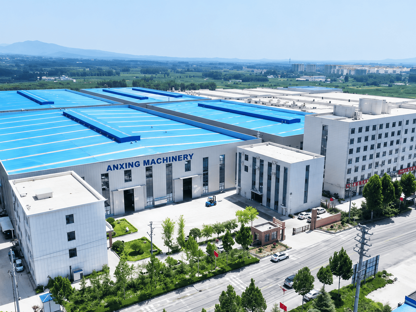Aerial view of the Anxing Machinery facility in Jining, China