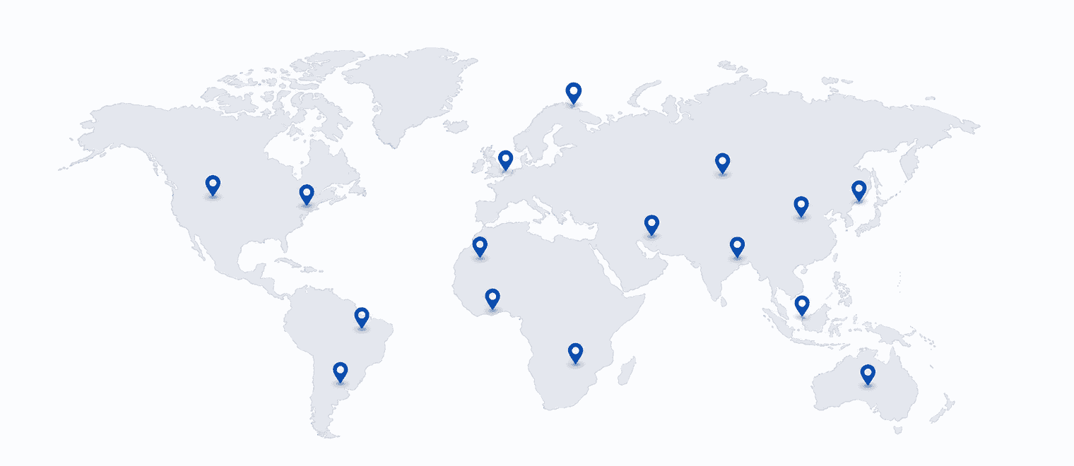Mapa que muestra los mercados a los que abastece Anxing Machinery