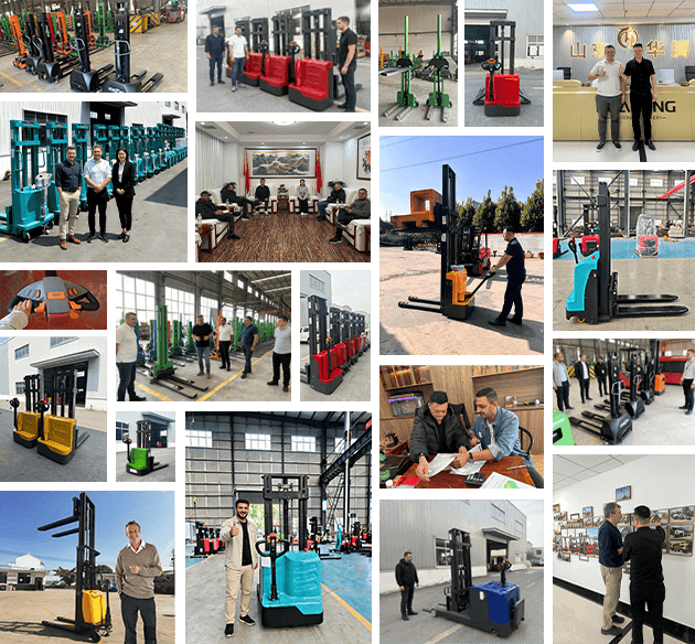 Clientes de Anxing Forklift que visitan las instalaciones de maquinaria